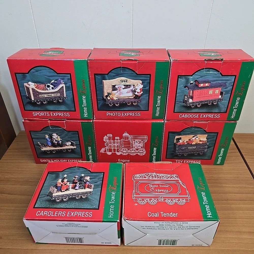 Home Towne Express‎ Train 8 Piece Set 1998 & 1999 JC Penney Edition Excellent